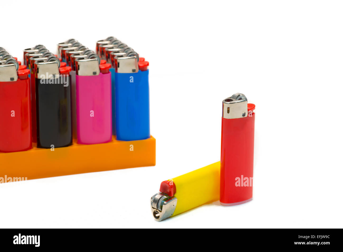 lighters isolated on white Stock Photo Alamy