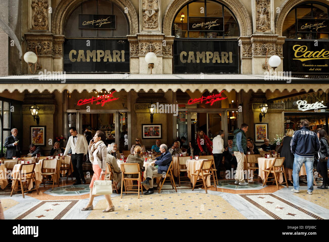 Bar inside Galleria Vittorio Emanuele II, Milan, Lombardy, Italy Stock Photo