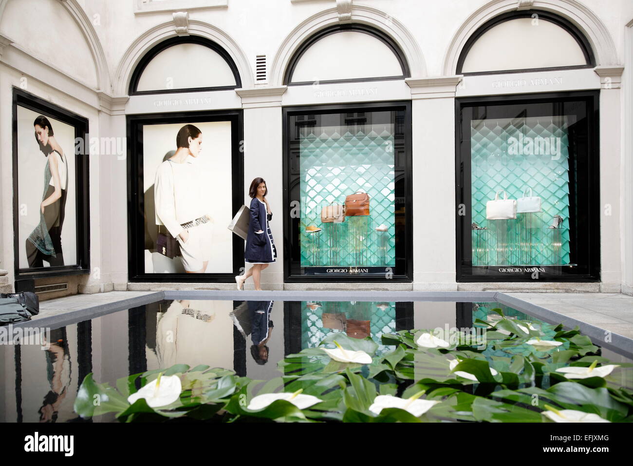 Italy Lombardy Milan Via Montenapoleone Louis Vuitton fashion shop Stock  Photo - Alamy