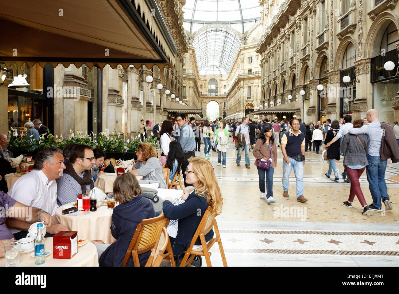 Cafe inside Galleria Vittorio Emanuele II, Milan, Lombardy, Italy Stock