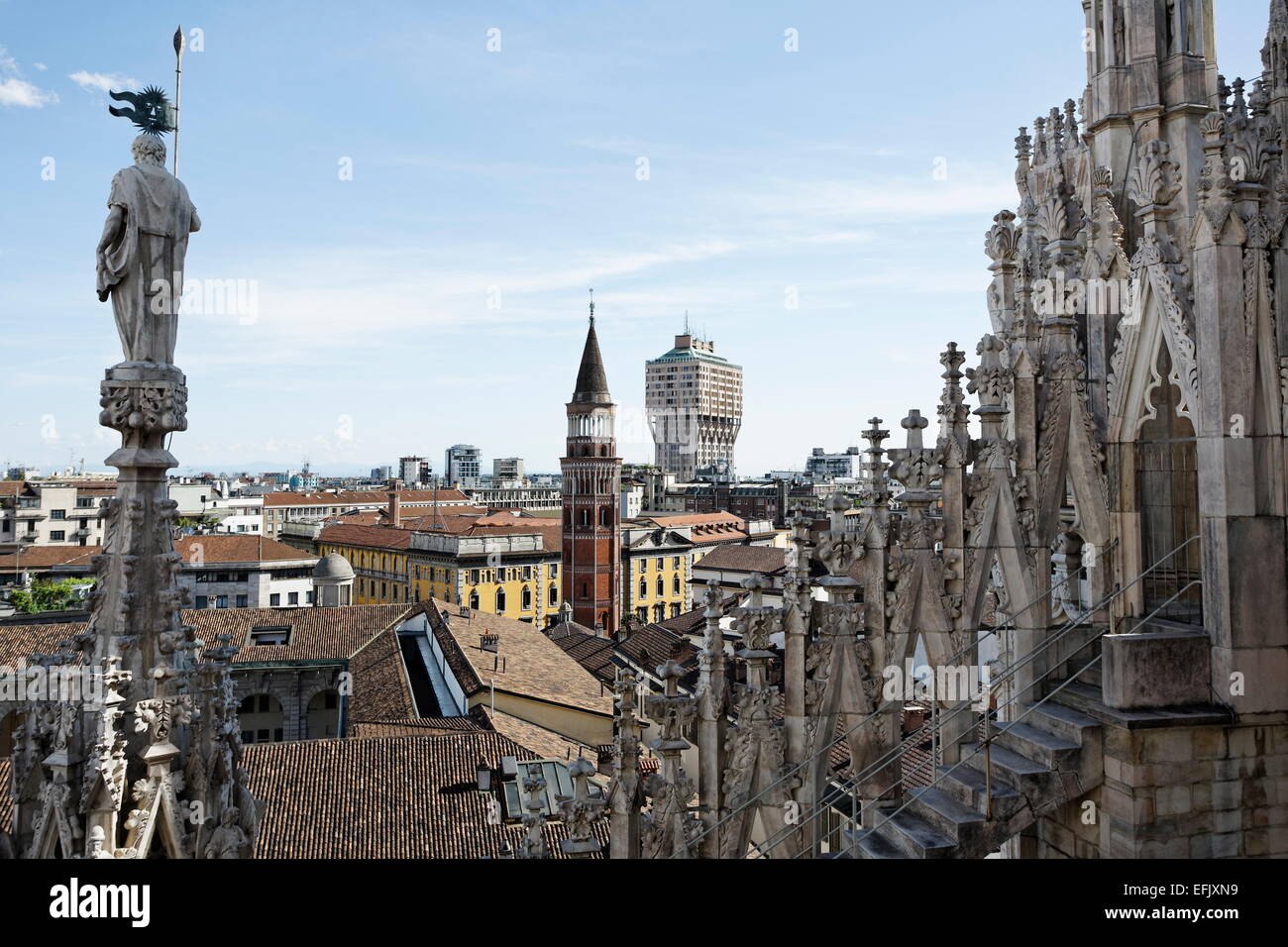 View from the Milan Cathedral, Milan, Lombardy, Italy Stock Photo