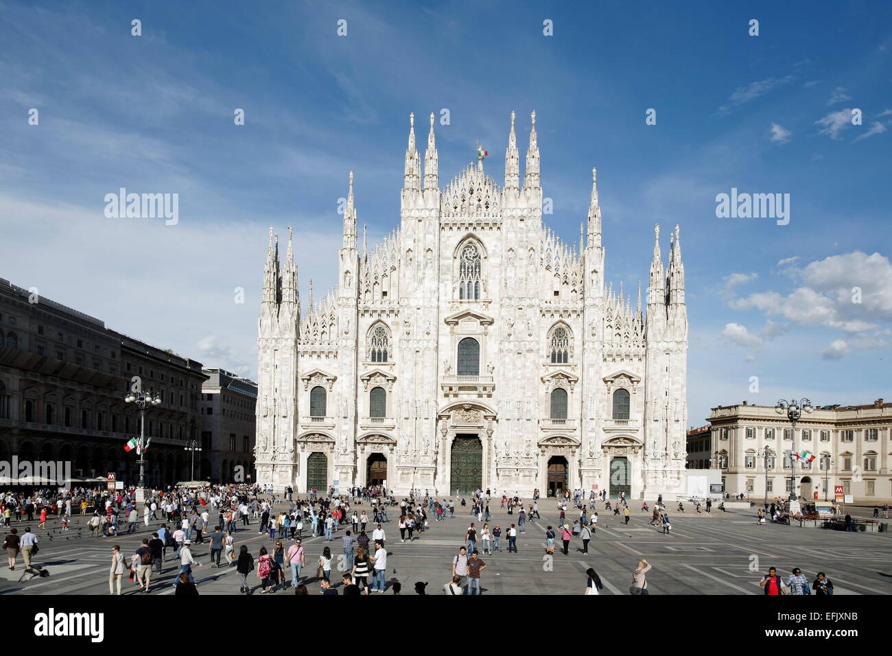View over Piazza del Duomo to Milan Cathedral, Milan, Lombardy, Italy Stock Photo
