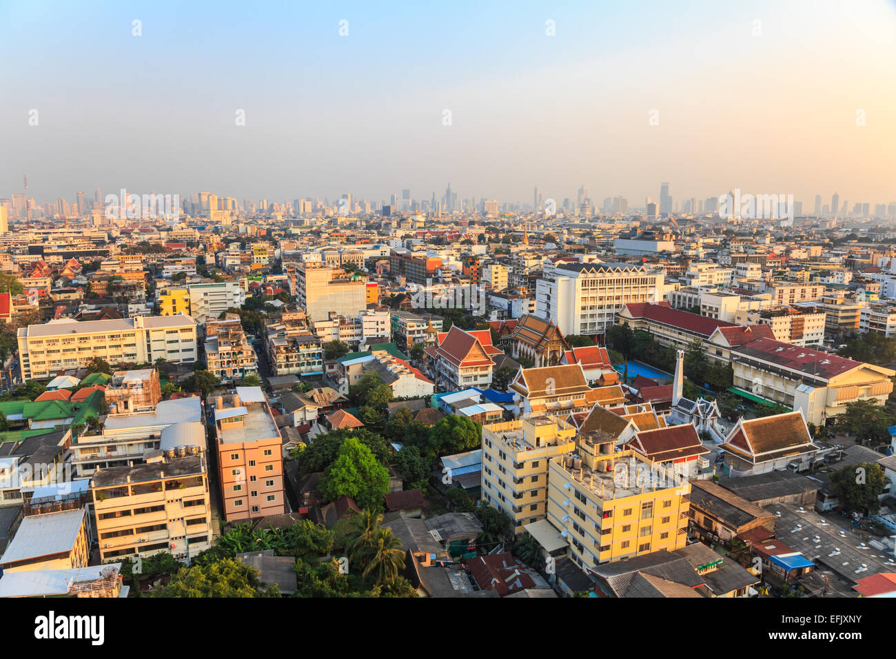 Aerial view of Bangkok in the evening Stock Photo - Alamy