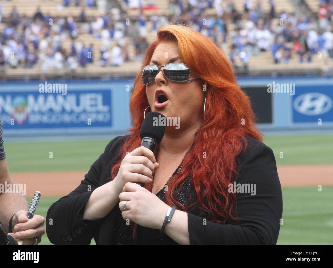 Celebrities at the L.A. Dodgers game between the Chicago Cubs and Los  Angeles Dodgers at Dodger Stadium. The Chicago Cubs defeated the Los  Angeles Dodgers by the final score of 7-3 in