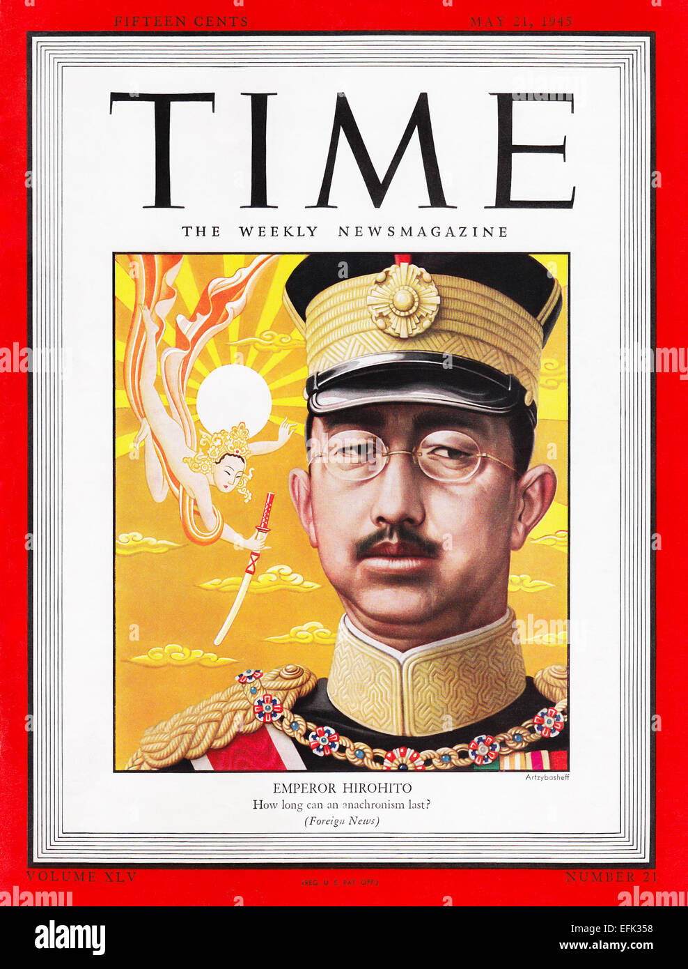 Hirohito Time Magazine Cover 21 May 1945 Stock Photo