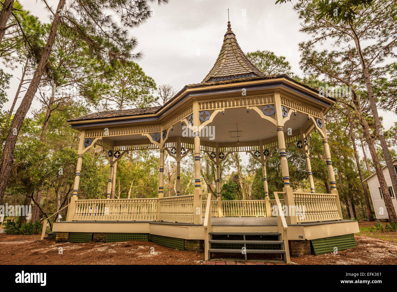 Williams Park Bandstand in the Pinellas County Heritage Village. The original Bandstand in St. Petersburg was built about 1894 a Stock Photo