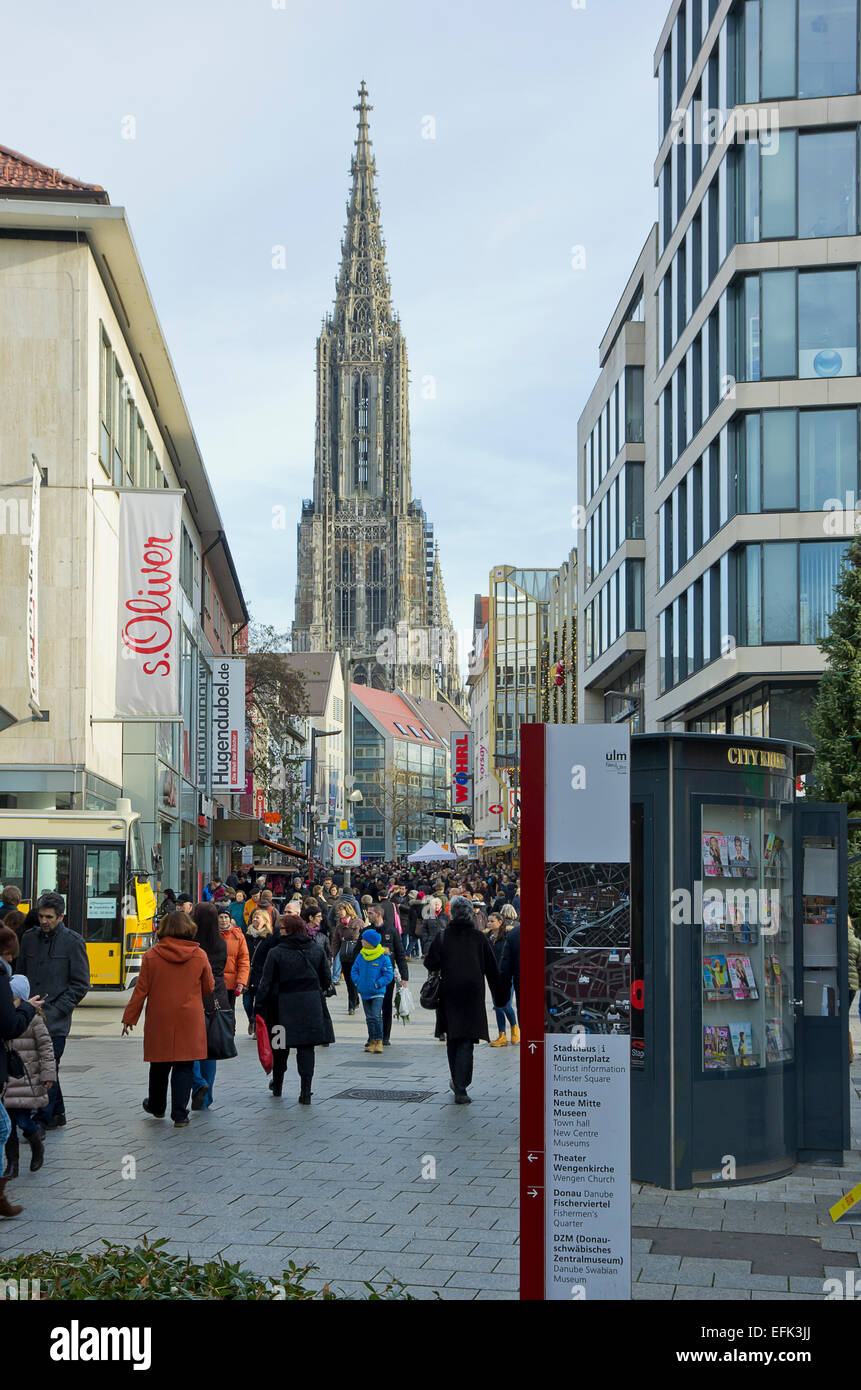 The Ulm Minster And Urban Scene, Um, Germany. Stock Photo