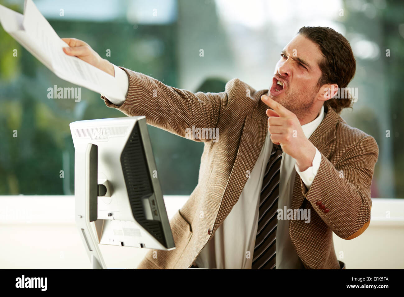 Aggressive businessman Stock Photo