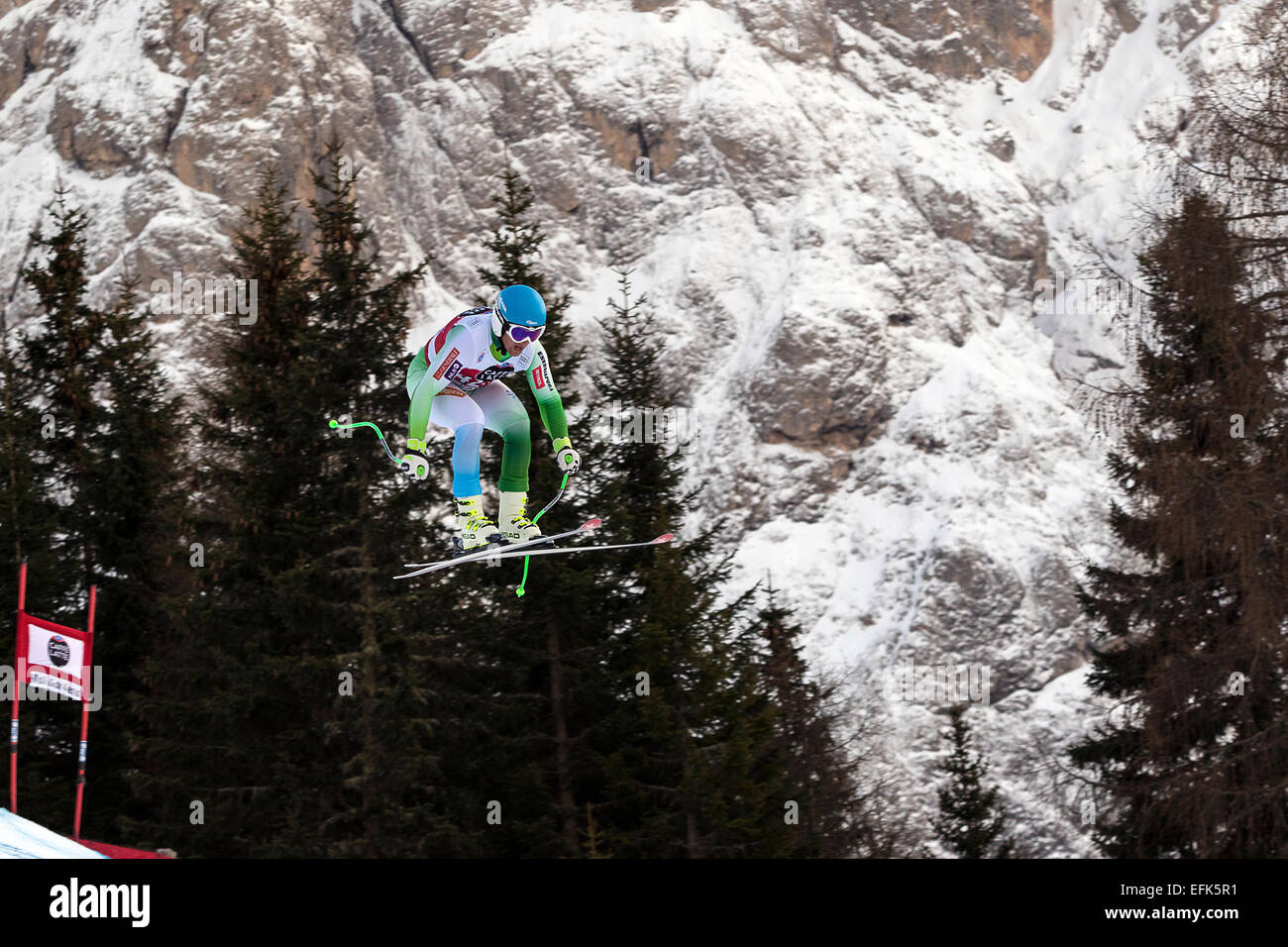 Val Gardena, Italy 19 December 2014. Perko Rok (Slo) competing in the Audi Fis Alpine Skiing World Cup Men's Downhill Race on the Saslong Course in the dolomite mountain rang Stock Photo
