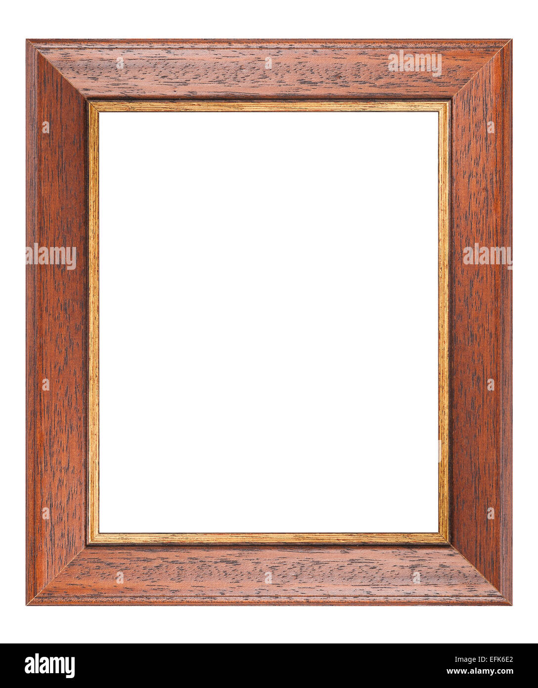 wood picture frame isolated on white Stock Photo