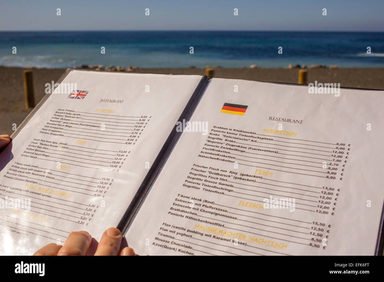 German language menu immagini e fotografie stock ad alta