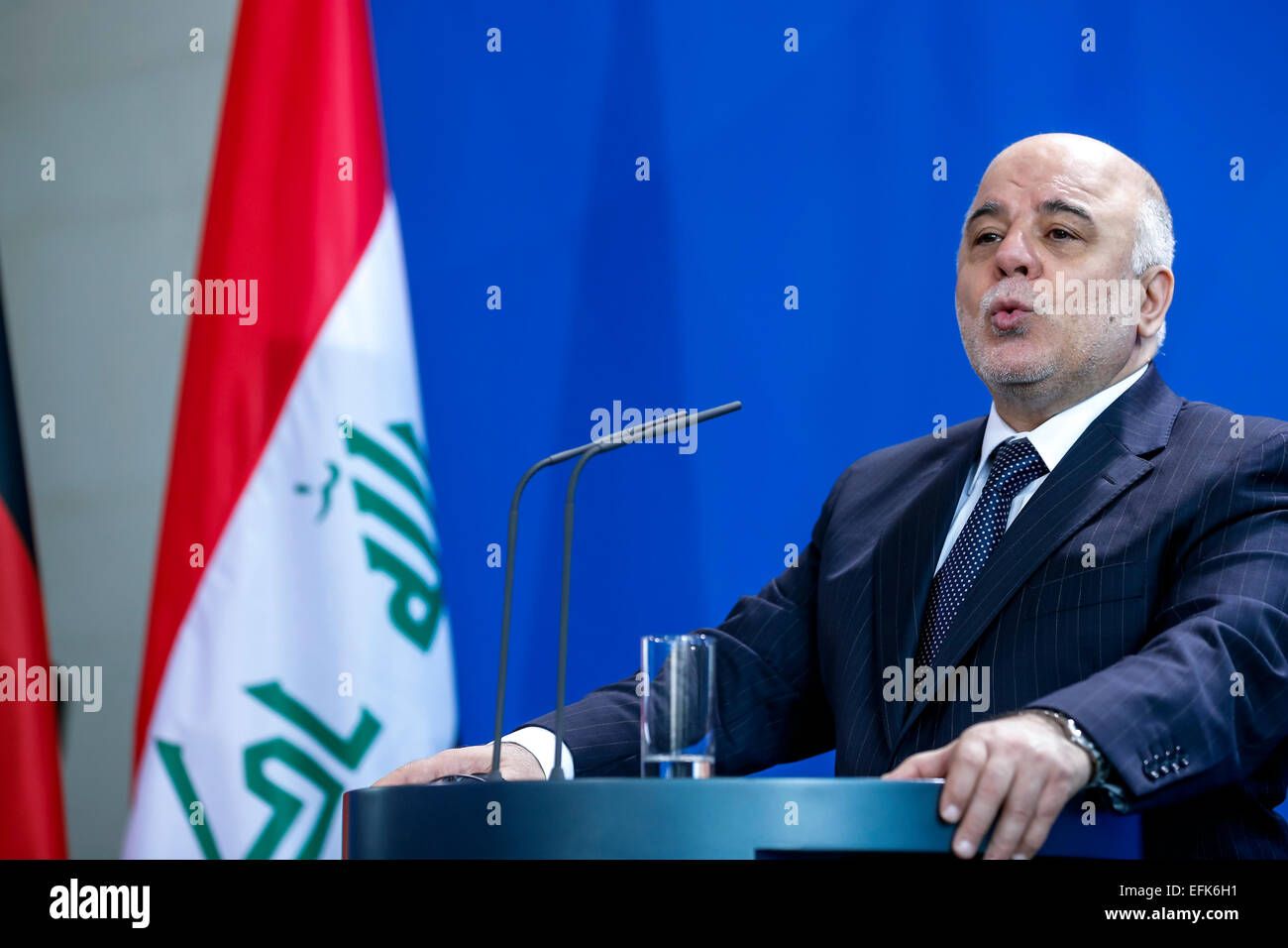 Angela Merkel, German chancellor, and the Iraqi Prime Minister Haider ...