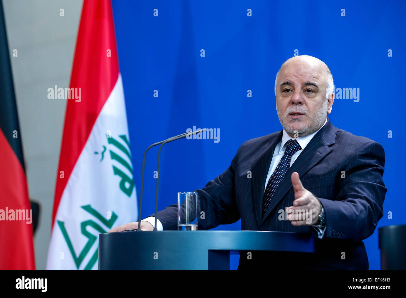 Angela Merkel, German chancellor, and the Iraqi Prime Minister Haider ...