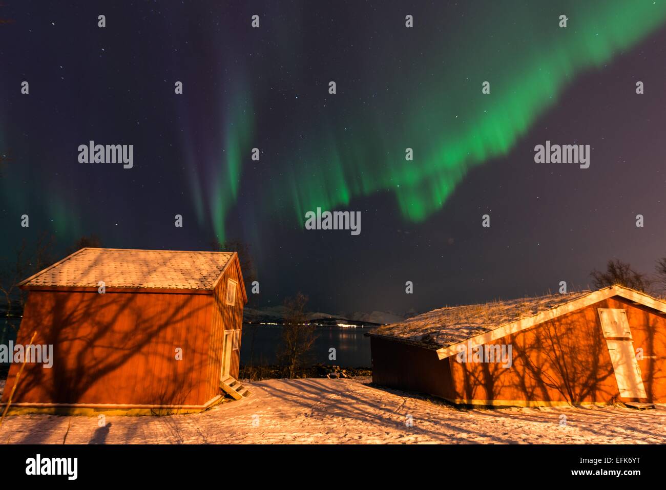 aurora over Tromso, photo: January 21, 2015 Stock Photo - Alamy