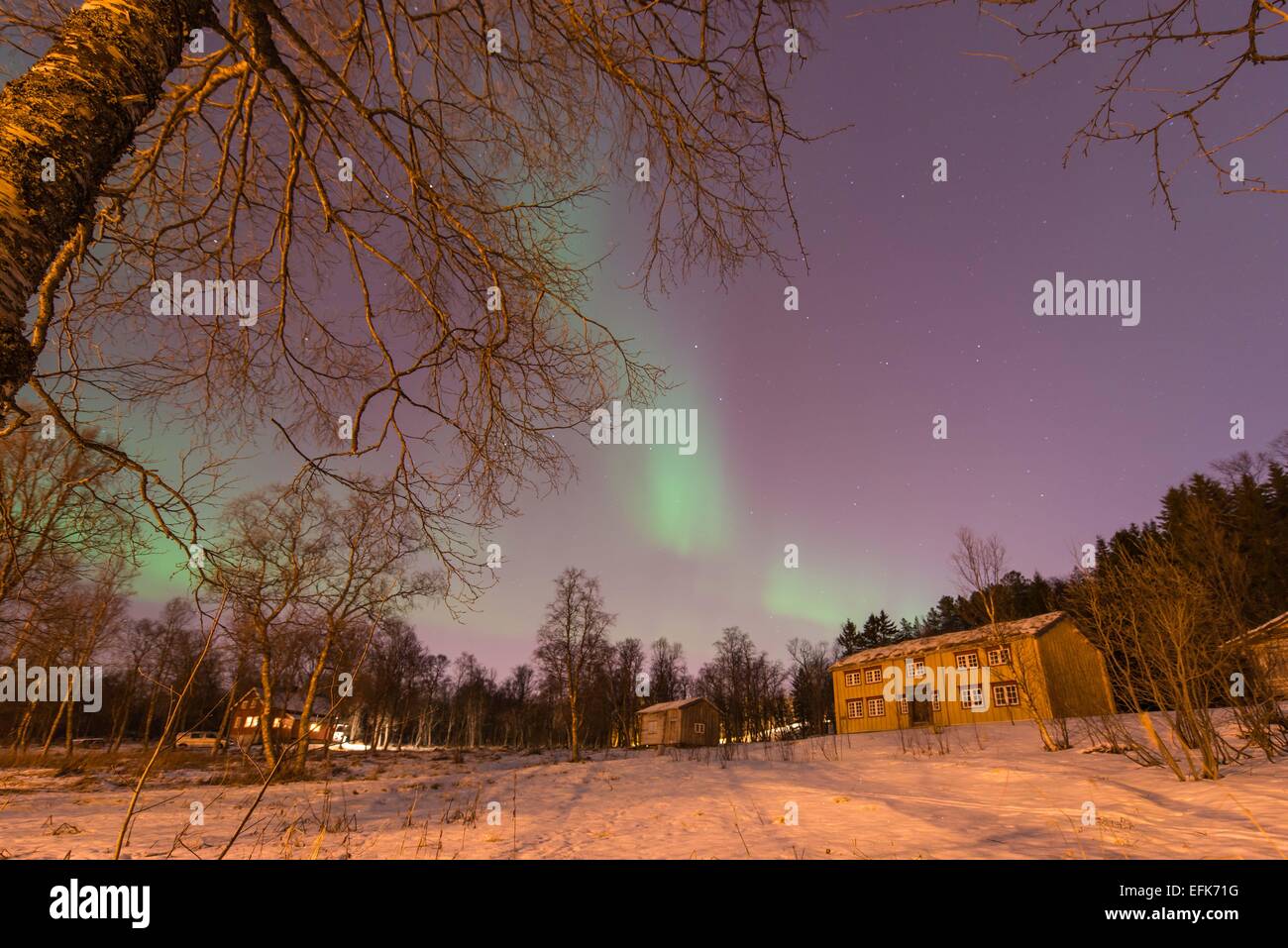 aurora over Tromso, photo: January 21, 2015 Stock Photo - Alamy