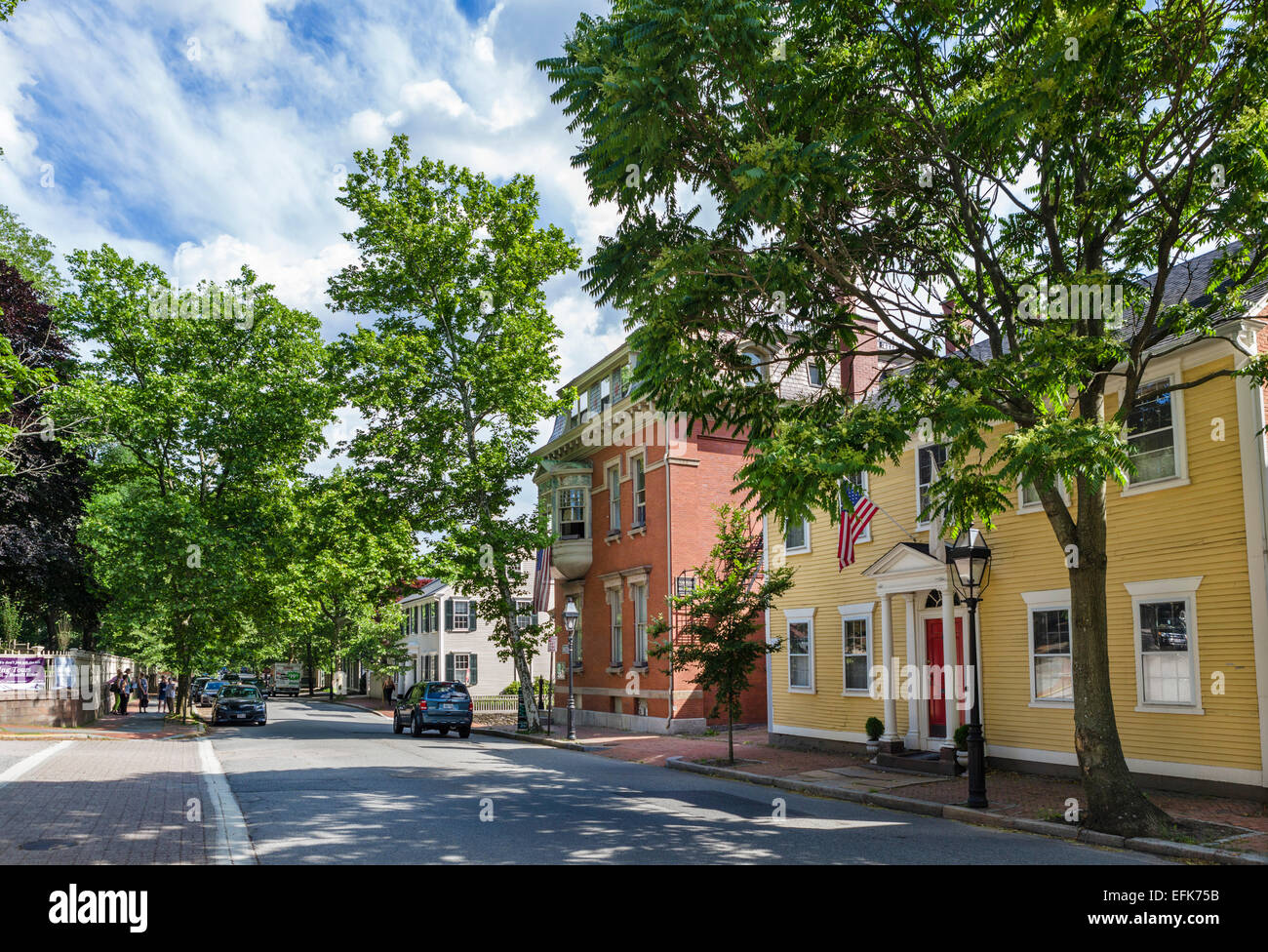 Benefit Street, College Hill Historic District, Providence, Rhode Island, USA Stock Photo