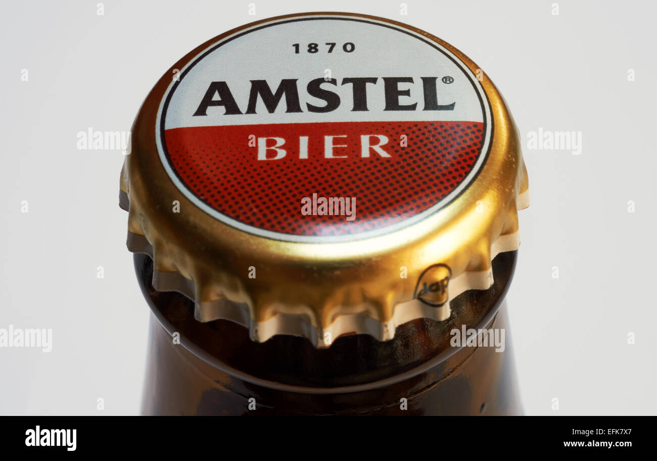 Bottle of Amstel beer Stock Photo