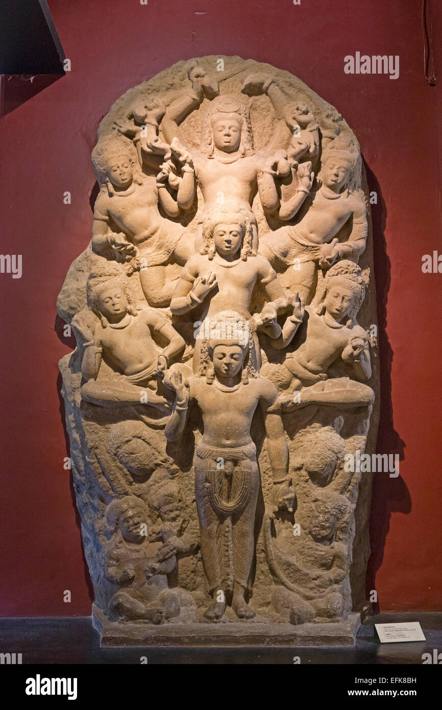 India, Maharashtra, Mumbai, Colaba district, Replica carving of Shiva in Chhatrapati Shivaji Maharaj Vastu Sangrahalaya Museum Stock Photo