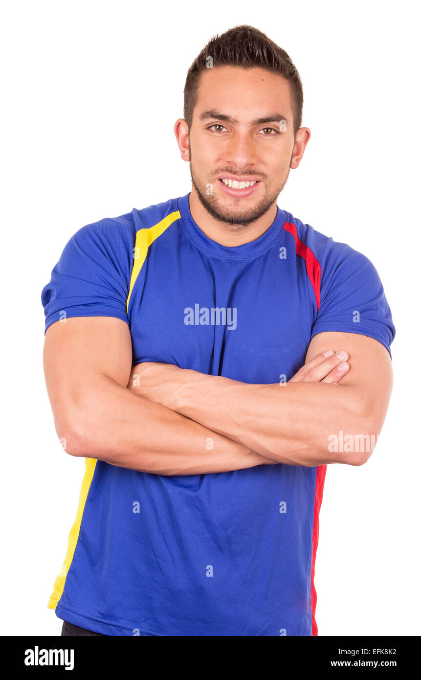 happy soccer football fan watching game Stock Photo Alamy