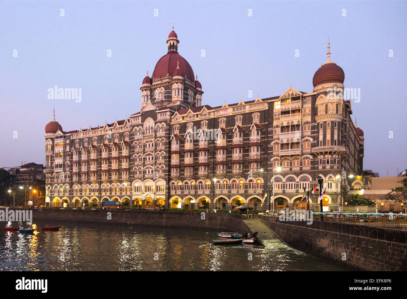 India, Maharashtra, Mumbai, Colaba district, Taj Hotel at dawn Stock Photo