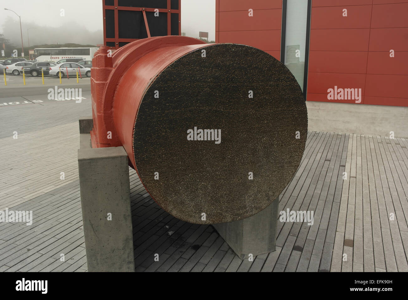 93 cm wide main cable crosssection made up of 27,572 wires, displayed