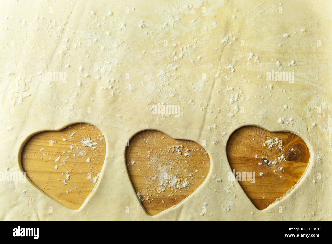Heartshape pastry cuts with space Stock Photo