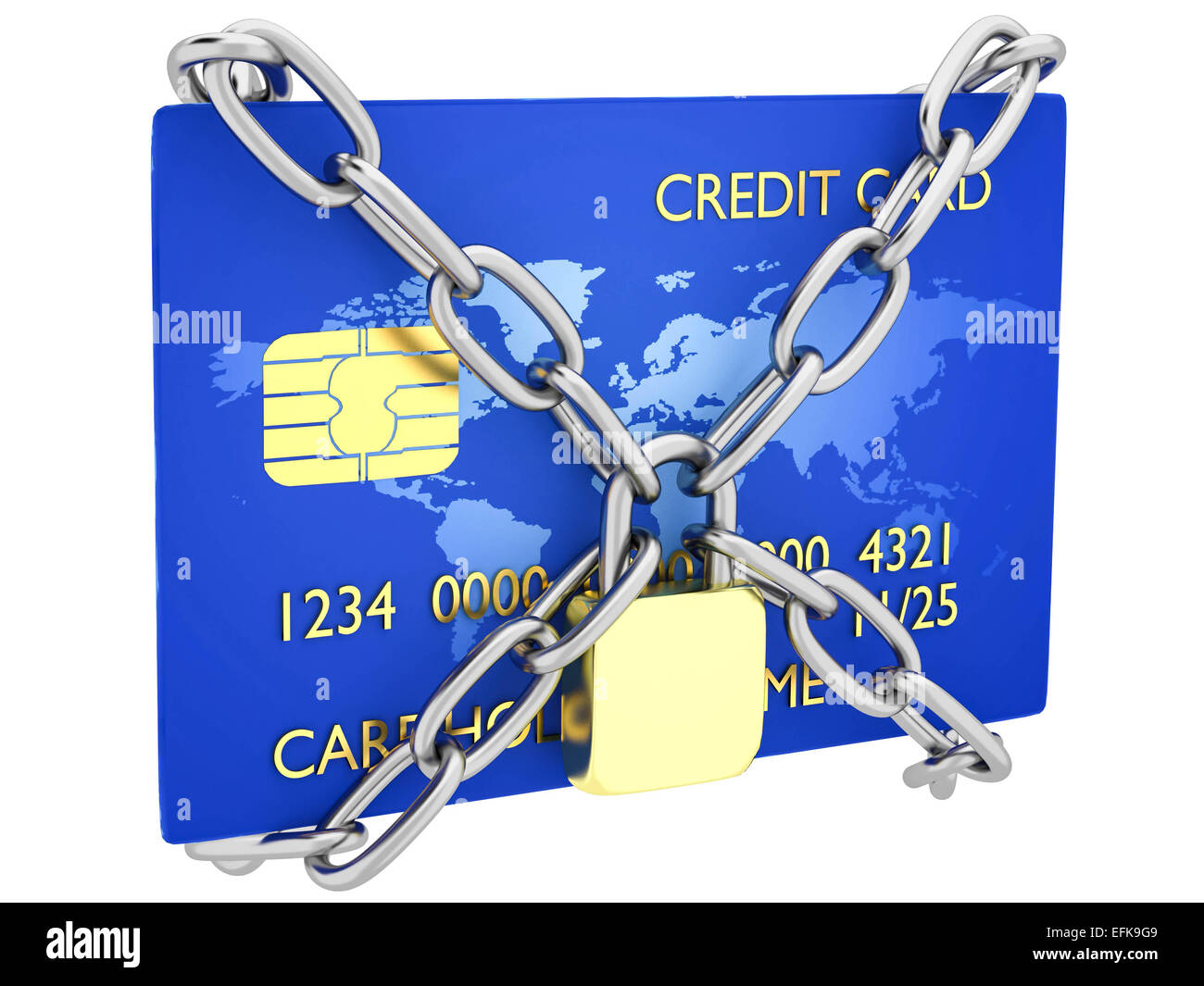 Credit card with lock Stock Photo Alamy