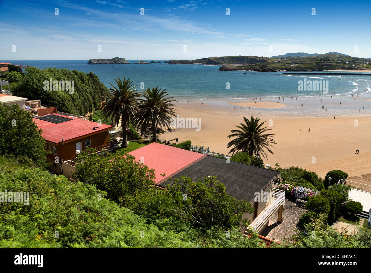 La Concha beach Suances Cantabria Spain Stock Photo