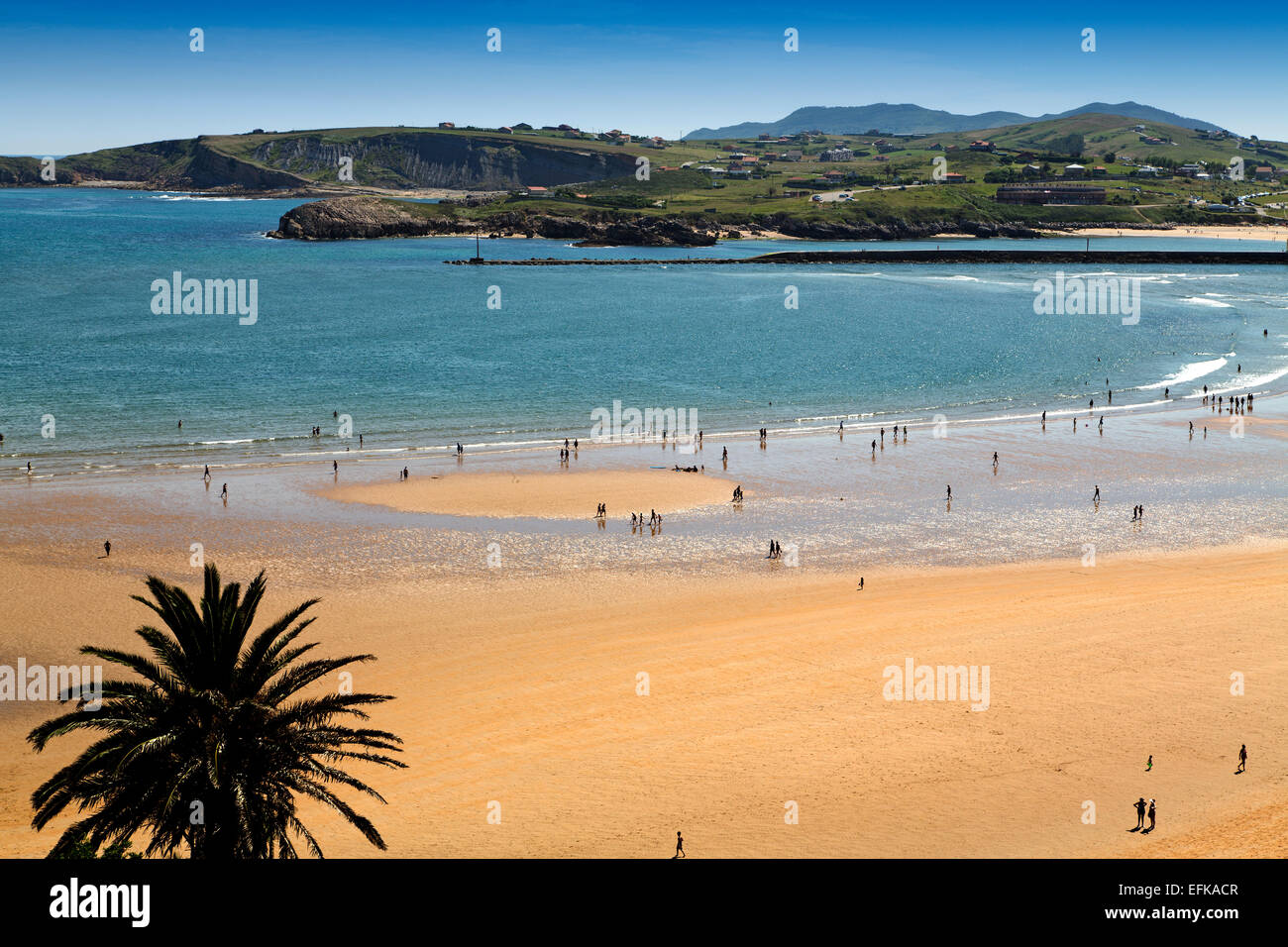 La Concha beach Suances Cantabria Spain Stock Photo