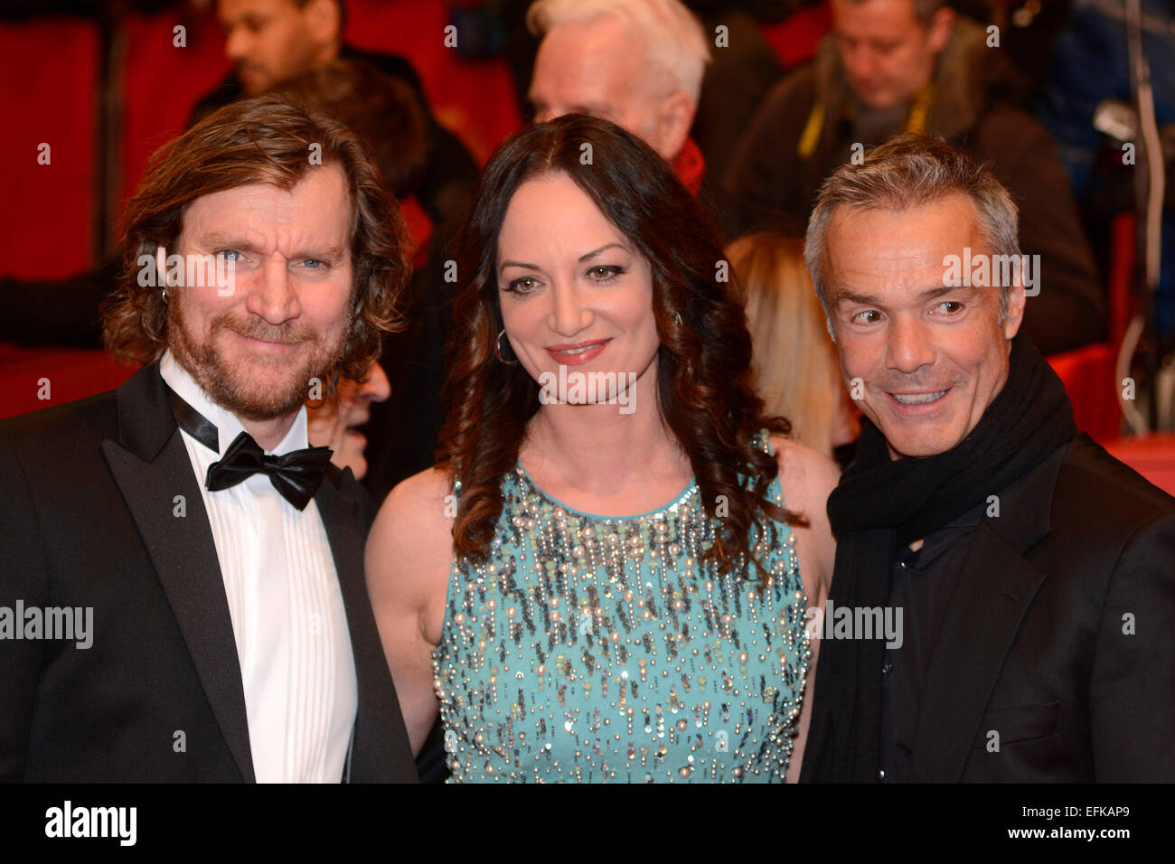 Robert Seeliger, Natalia Wörner and Hannes Jaenicke attending the 'Nadie Quiere La Noche / Nobody Wants The Night' premiere at the 65th Berlin International Film Festival / Berlinale 2015 on February 05, 2015./picture alliance Stock Photo