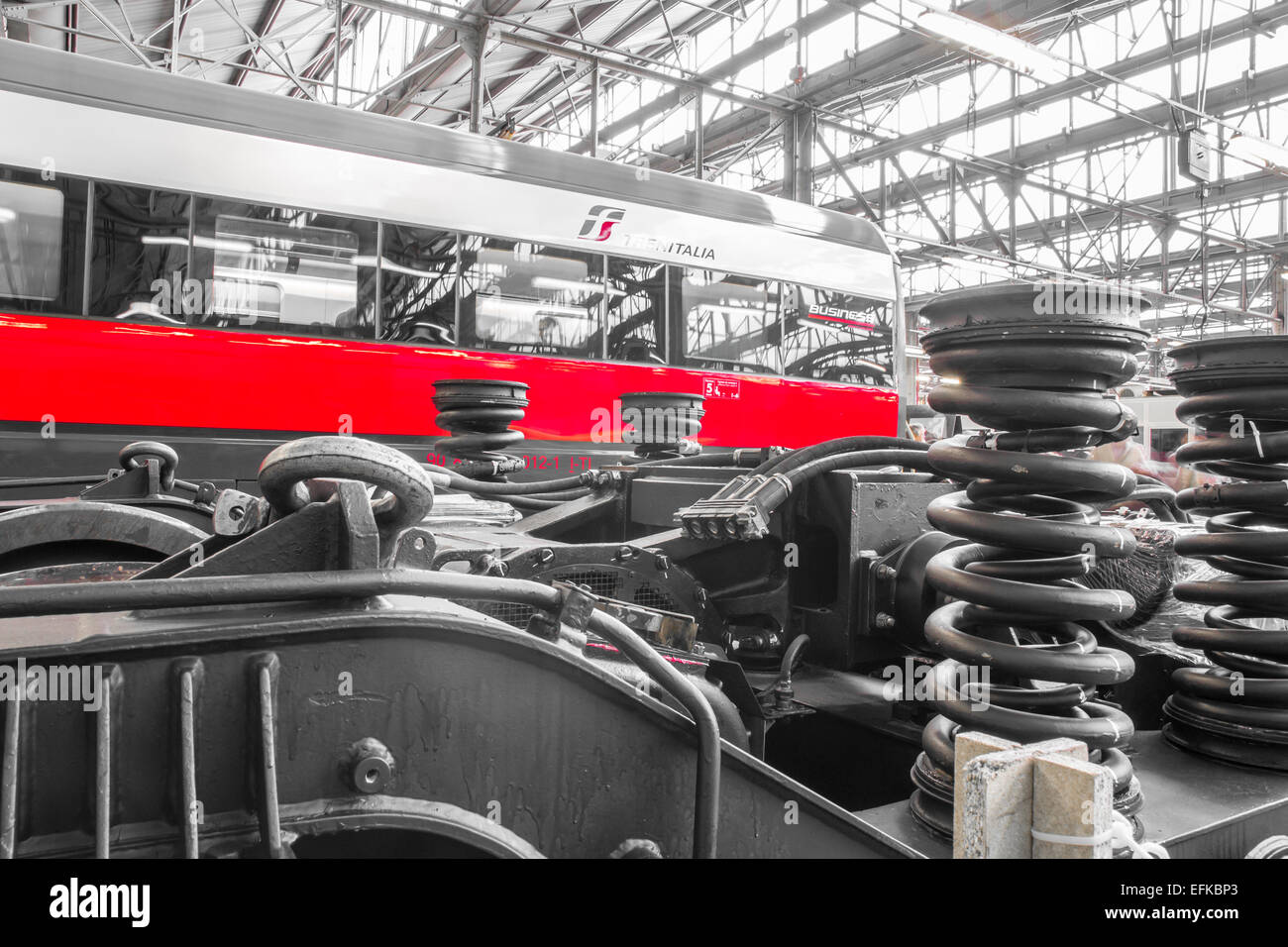 VICENZA, ITALY - DECEMBER 14: Workshop major repairs Trenitalia Vicenza celebrates the hundredth anniversary Sunday, December 14 Stock Photo