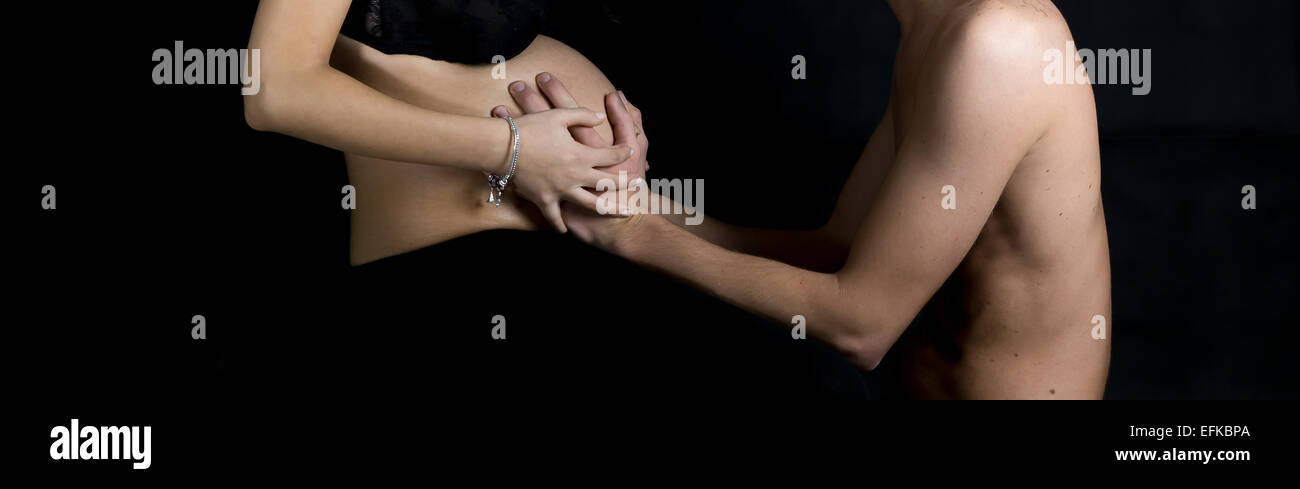 the sweet expectation of a pregnant Stock Photo