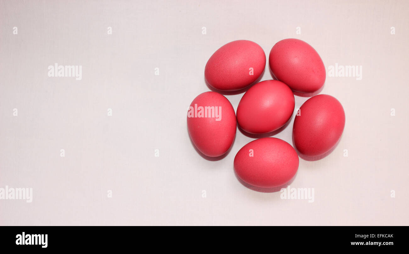 Red eggs on the white background for the easter holiday Stock Photo - Alamy