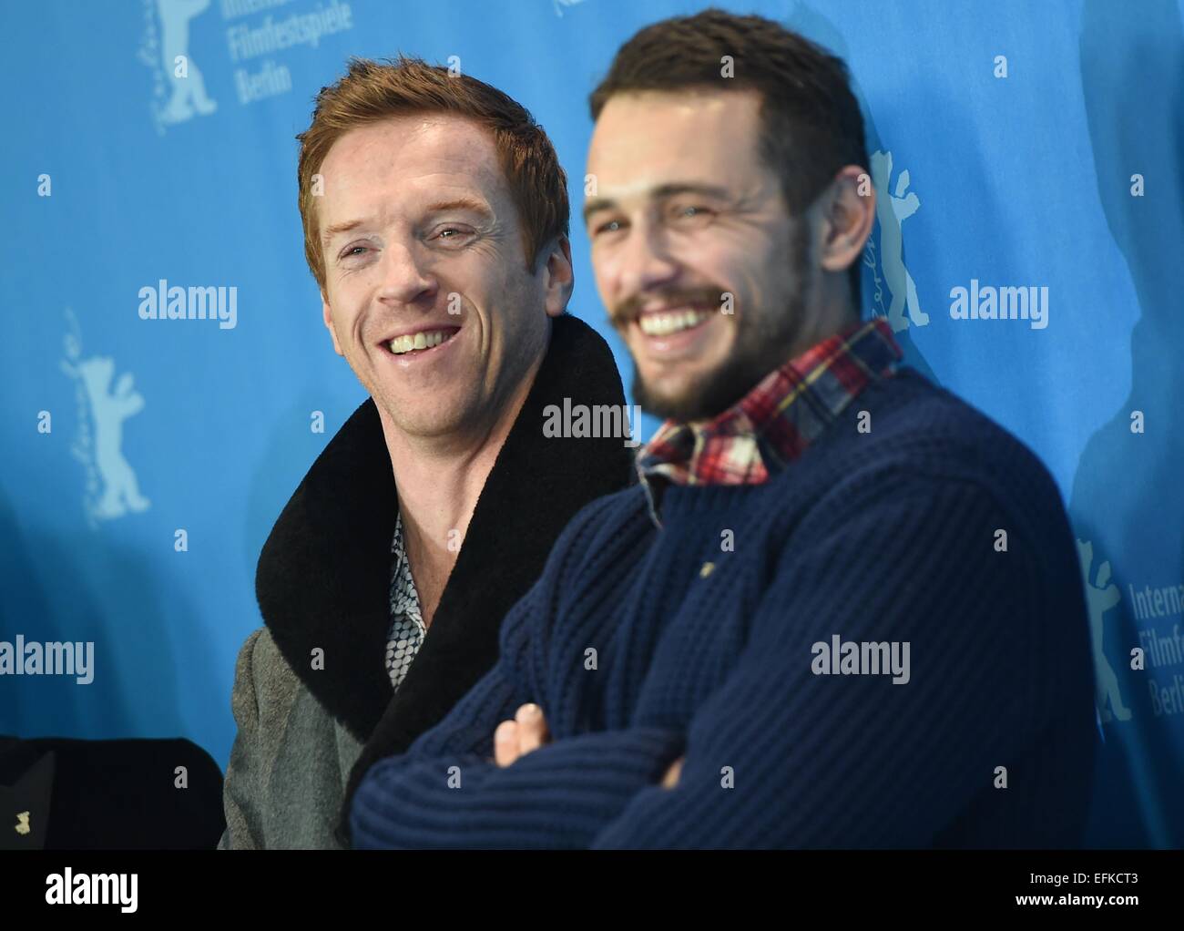 Berlin, Germany. 06th Feb, 2015. British actor Damian Lewis (L-R) and Us-actor James Franco pose during the photocall for 'Queen of the Desert' at the 65th annual Berlin Film Festival, in Berlin, Germany, 06 February 2015. The movie is presented in the Official Competition of the Berlinale, which runs from 05 to 15 February 2015. PHOTO: BRITTA PEDERSEN/dpa/Alamy Live News Stock Photo