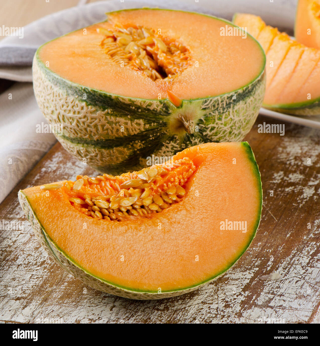 Melon cantaloupe slice hires stock photography and images Alamy
