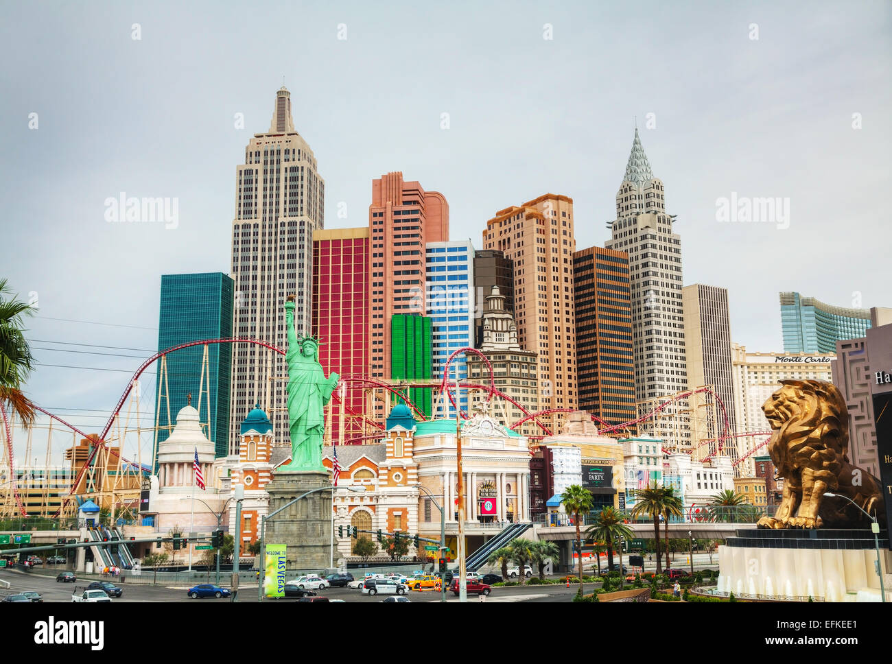 LAS VEGAS - APRIL 18: Las Vegas boulevard in the morning on April 18, 2014 in Las Vegas, Nevada. Stock Photo