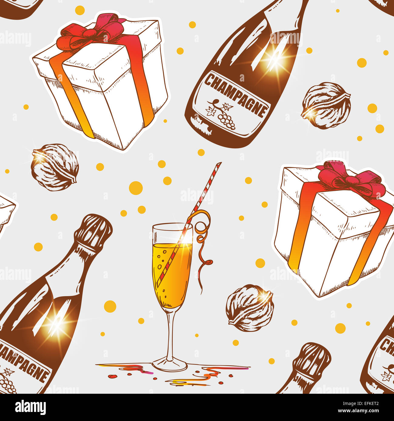 Celebrate Champagne Print Pattern Blanket