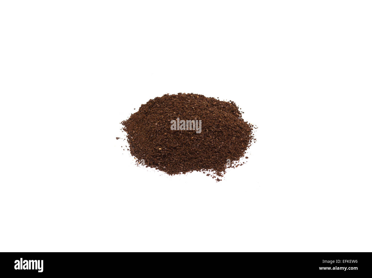 A closeup to ground coffee isolated on white Stock Photo