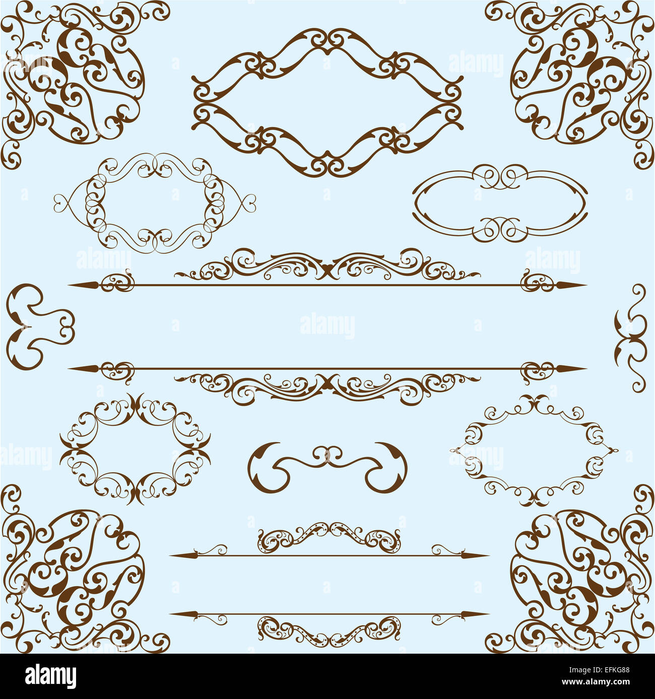 Baroque best set is on blue Stock Photo - Alamy