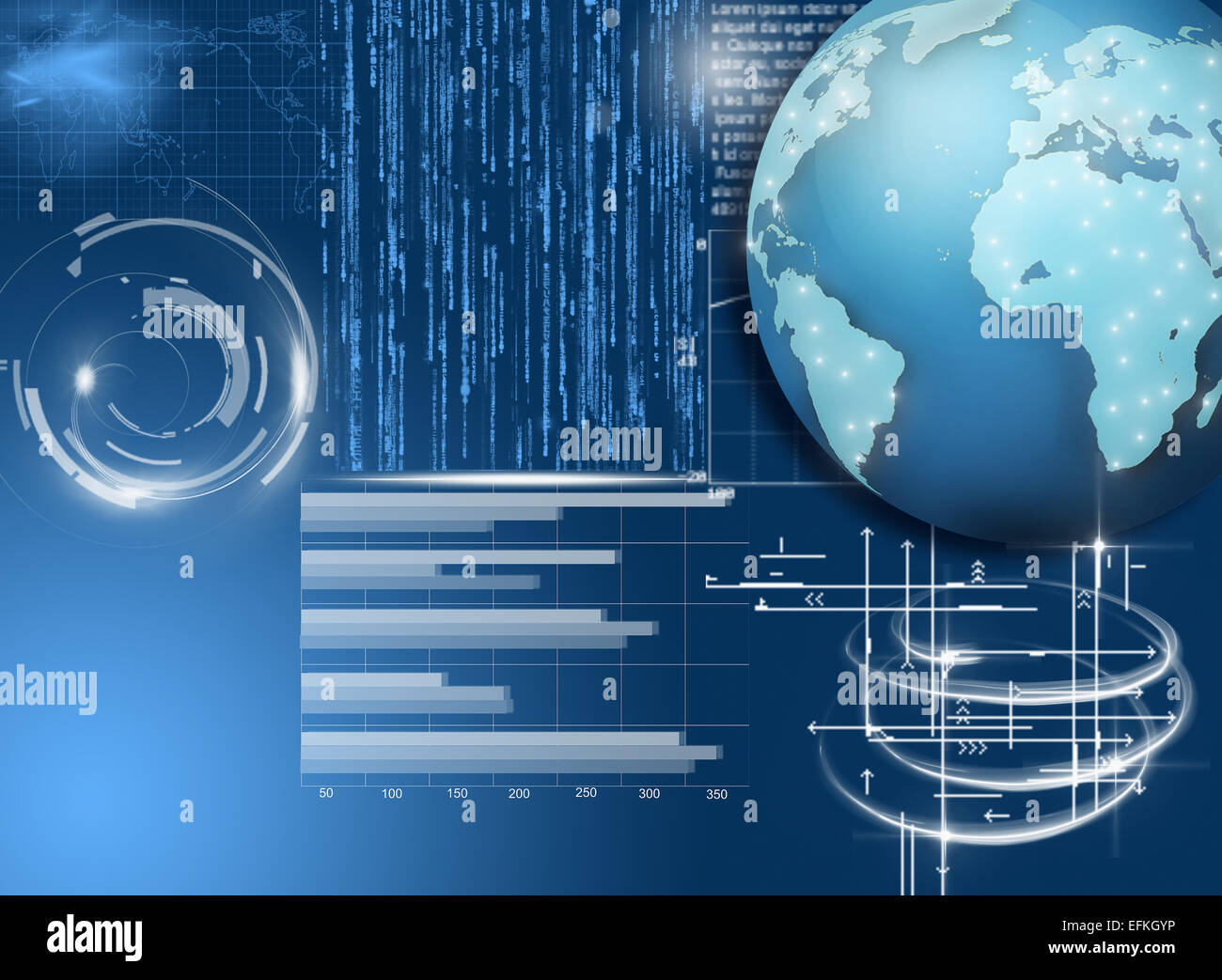 World business, communication and technology futuristic background ...