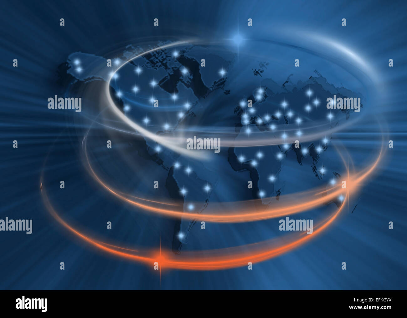 World business, communication and technology futuristic background ...