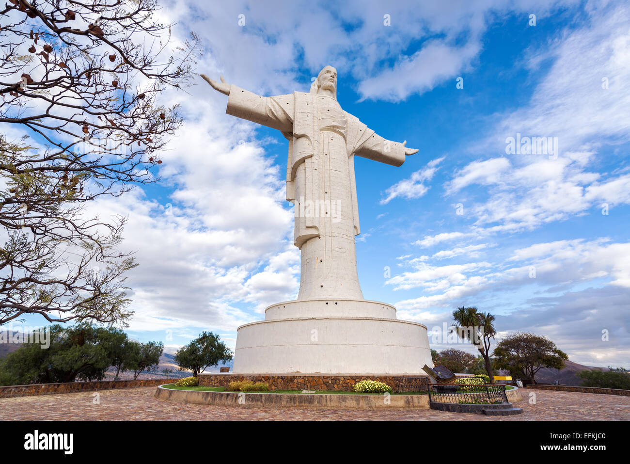 Largest statue of Jesus Christ in the world, the Cristo de la Concordia in Cochabamba, Bolivia Stock Photo