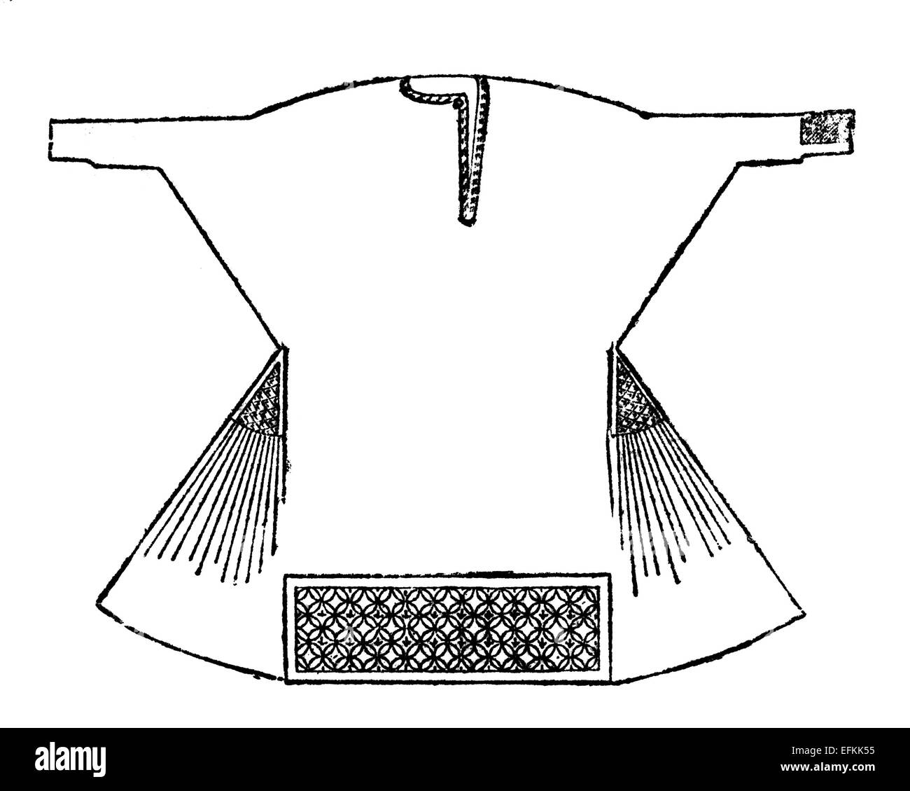 Victorian engraving of an alb robe. Digitally restored image from a mid-19th century Encyclopaedia. Stock Photo