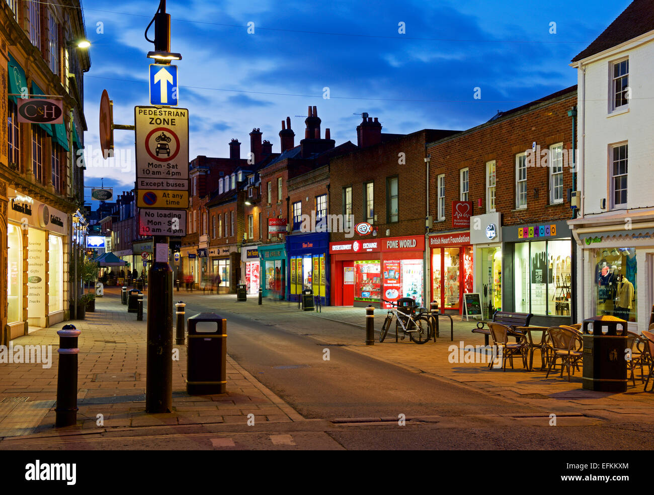 High Street, Winchester, Hampshire, England UK, at night Stock Photo