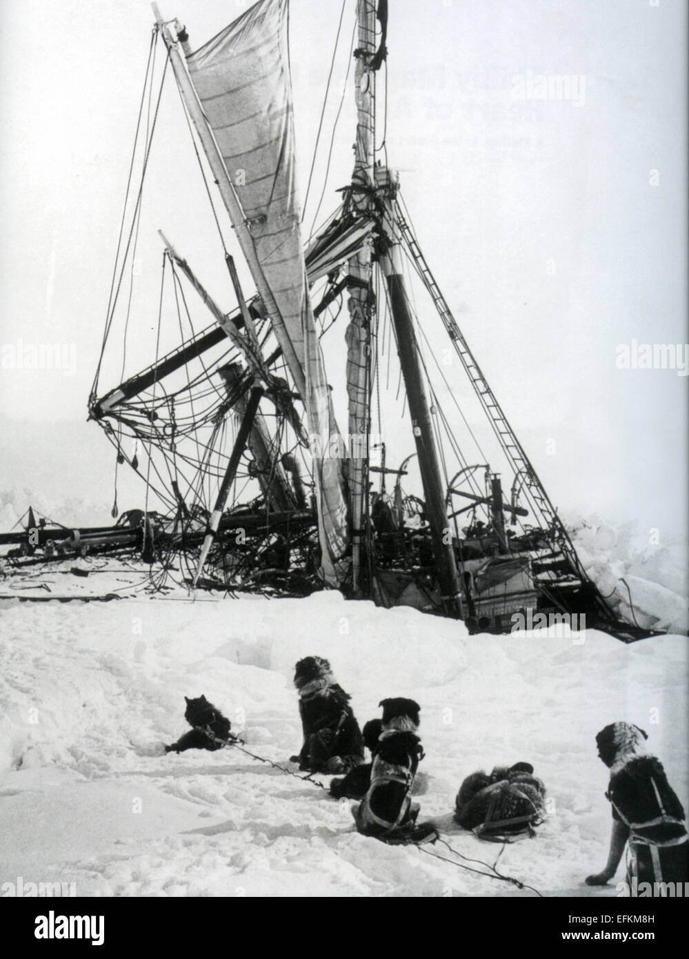 SHACKLETON'S SHIP THE ENURANCE sinks trapped in the ice of the Weddell