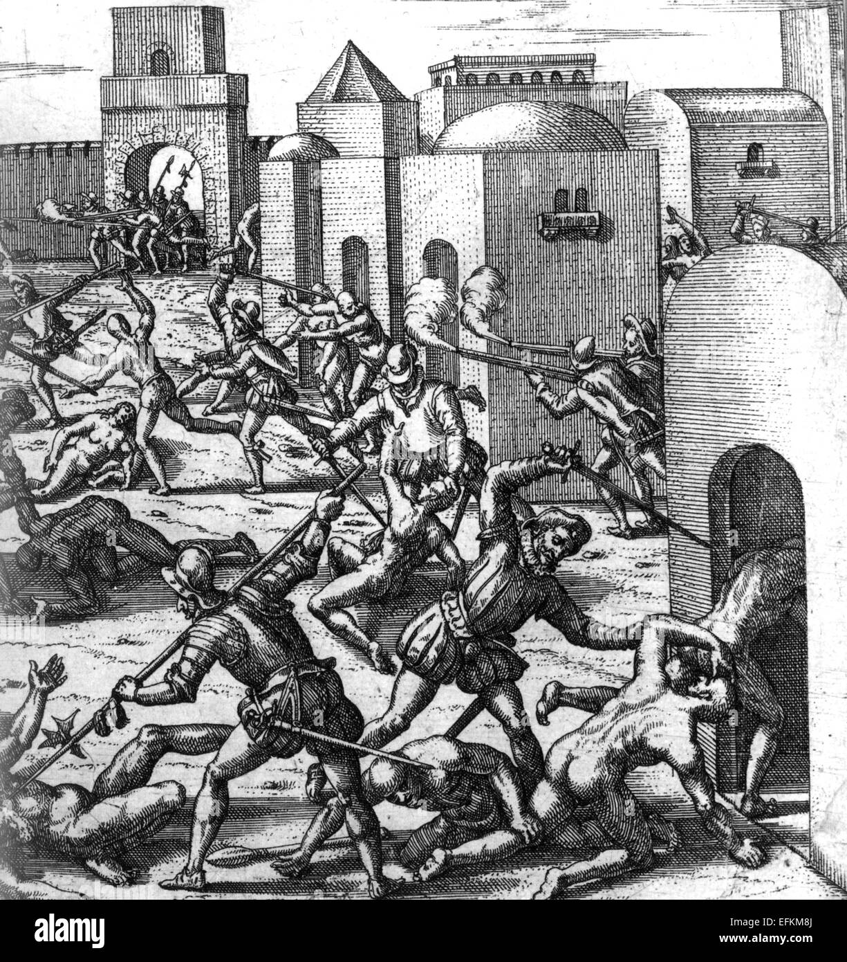 FRANCISCO PIZARRO (c 1471-1541) sacks Cuzco after the siege in 1533