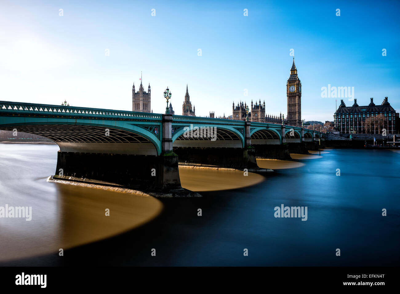 Big Ben is the nickname for the Great Bell of the clock also known as Clock Tower and Elizabeth Tower. Stock Photo
