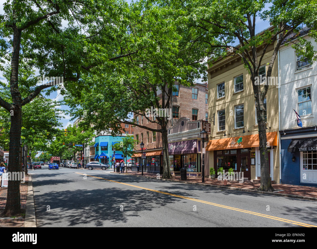 King Street in historic downtown Alexandria, Virginia, USA Stock Photo