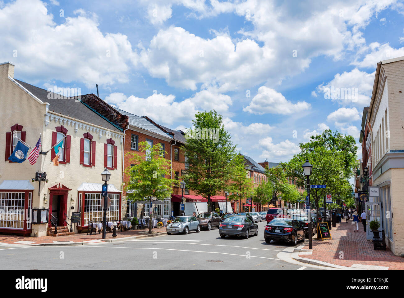 King Street in historic downtown Alexandria, Virgina, USA Stock Photo