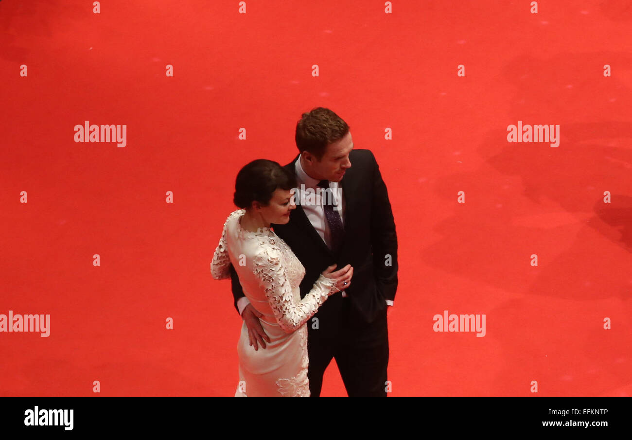 Berlin, Germany. 06th Feb, 2015. British actor Damian Lewis and his wife Helen McCrory arrive for the screening of 'Queen of the Desert' during the 65th annual Berlin Film Festival, in Berlin, Germany, 06 February 2015. The movie is presented in the Official Competition of the Berlinale, which runs from 05 to 15 February 2015. PHOTO: KAY NIETFELD/dpa/Alamy Live News Stock Photo